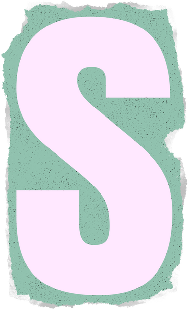 retro zine letter s cut out